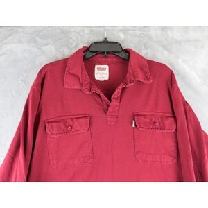 Levis Men’s‎ XL Burgundy Red Long Sleeve Shirt Two Pocket Polo outdoor city